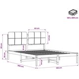  Krevetni okvir s tapiciranim uzglavljem Bijelo isprana i taupe - Bijelo isprana i taupe 120 x 200 cm | shoptok.hr