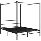  Okvir za krevet s nadstrešnicom crni metalni 160 x 200 cm | Eponuda.com
