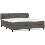  Box spring postelja z vzmetnico temno siva 160x200 cm žamet, (20790866) | Shoptok.si