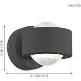 Eglo ono 2 zidna/2, 2x2,5w, x*460lm, antracit 5QX4M35 | Eponuda.com