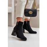 PS1 Warm Eco Suede Women's Ankle Boots With Heel Zipper Black Erillia | shoptok.hr