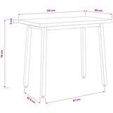  110 x 55 x 75 cm Čvrsto drvo akacije Prirodna i bijela | shoptok.hr