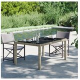  Vrtni stol 150x90x75 cm od kaljenog stakla i poliratana sivi | shoptok.hr