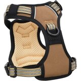 vidaXL Pasja oprsnica z odsevnimi trakovi nastavljiva rjava XL | Shoptok.si