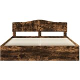  Konstrukcija postelje z vzglavjem Dimljeni oreh 200 x 200 cm, (5000102119) | Shoptok.si