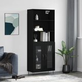 vidaXL Visoka komoda črna 69,5x34x180 cm inženirski les Cene