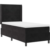 Box spring krevet s madracem Crna 90 x 190 cm Baršun - Crna 90 x 190 cm S gumbima | shoptok.hr