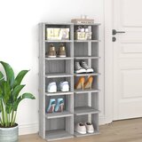 The Living Store regal za čevlje 2 kosa sivi sonoma 27,5x27x102cm inženirski les - regal za čevlje, (21485608) Cene