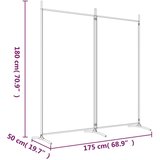 Sobna pregrada s 2 panela smeđa 175 x 180 cm od tkanine | shoptok.hr