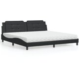  The Living Store Postelja z vzmetnico črna 200x200 cm umetno usnje - Postelja, (21498897) | Shoptok.si