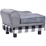 vidaXL Pasji kavč siv 57x34x36 cm iz pliša | Shoptok.si