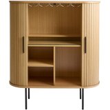 Unique Furniture Vitrina za vino u dekoru hrasta s kliznim vratima u prirodnoj boji 100x118x40 cm Nola – | shoptok.hr