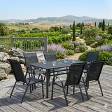  Baštenski set – Metalni sto sa + 6 crnih baštenskih stolica Cene