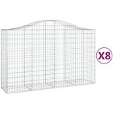 vidaXL Lučne gabionske košare 8 kom 200x50x120/140cm pocinčano željezo Cijene