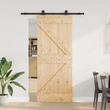 vidaXL Klizna vrata s priborom za montažu 85 x 210 cm masivna borovina | shoptok.hr