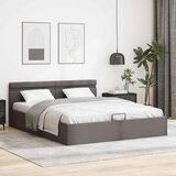  Hidraulični okvir za krevet od umjetne kože LED sivi 160x200 cm | Eponuda.ba