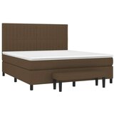  Box spring postelja z vzmetnico temno rjava 160x200 cm blago, (20901726) | Shoptok.si