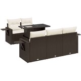  6-dijelni set vrtnih sofa od poliratana s jastucima smeđi | shoptok.hr