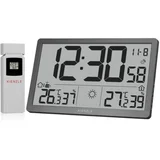 Jumbo NEO LCD Weather Wall Clock grey