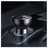 Baseus Avtopolnilec 2 x USB, 5V / 4800mA, 24W, LED zaslon, siv | Shoptok.si