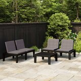 Maison Chic Seti vrtnega pohištva - Vrtna garnitura - Vrtni pohištvo set 3-delna z blazinami plastika siva, (21811331) | Shoptok.si