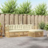 Set vanjskih sofa 4 kom. Bijela i krem Poliester | shoptok.hr