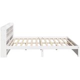 vidaXL Posteljni okvir z vzglavjem brez vzmetnice bel 180x200 cm | Shoptok.si