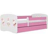 HAPPYKIDS Dječji krevet Dreamy zečići 180x80 sa madracem bez ladice Rozičasta | shoptok.hr