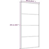  Klizna vrata od aluminija i stakla ESG 90 x 205 cm crna | shoptok.hr