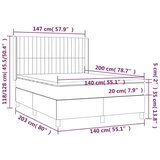  Box spring postelja z vzmetnico LED temno rjava 140x200cm blago, (20899455) | Shoptok.si