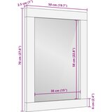  Kupaonsko ogledalo 50 x 70 cm masivno drvo bagrema i staklo | shoptok.hr