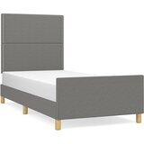 vidaXL Posteljni okvir z vzglavjem temno siv 100x200 cm blago, (20738222) Cene