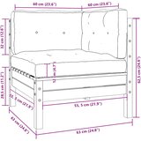  Kutna vrtna sofa s jastucima bijela od masivne borovine | shoptok.hr