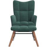  Stolica za ljuljanje s osloncem za noge tamnozelena baršunasta | shoptok.hr