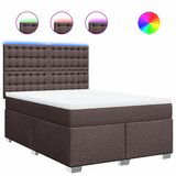 vidaXL Box spring postelja z vzmetnico temno rjava 140x200 cm blago, (21321486) Cene