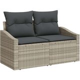  9 Delni Set Vrtnega Kavča z Blazinami Svetlo Sivi Poliratan, (22092601) | Shoptok.si