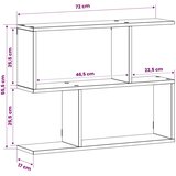  Zidna polica Hrast sonoma 72 x 17 x 55 5 cm prerađeno drvo - Hrast sonoma 2 odjeljka | shoptok.hr