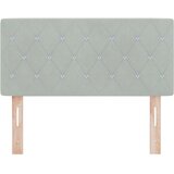 vidaXL Glava postelje s kristalno gumbasto oblazinjenje svetlo siva 90 cm iz žamet | Shoptok.si