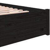 Okvir za krevet crni masivno drvo 120 x 190 cm mali bračni | Eponuda.com