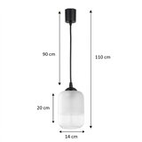 Brilagi LED luster na sajli RETRO GLASS 1xE27/60W/230V Ø 14 cm crna/bela | Eponuda.com