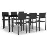  7-dijelni vrtni blagovaonski set crni | shoptok.hr