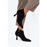 Boto Low Women's Heeled Boots Eco Suede Black Jolivra | Shoptok.si