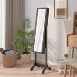  Samostojeće ogledalo s LED svjetlima crno 34 x 37 x 146 cm | Eponuda.ba