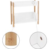 Kondela Stojalo z dvema policama, naravni bambus / belo, BALTIKA TIP 1 | Shoptok.si