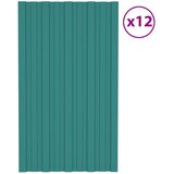 Krovni panel 12 pcs Zelena 80 x 45 cm Pocinčani čelik | shoptok.hr