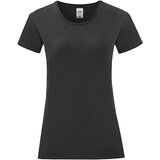 Fruit Of The Loom Iconic Black Women's T-shirt in combed cotton | Shoptok.si