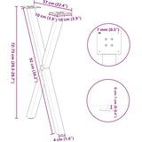  Noge za blagovaonski stol u obliku slova X, 2 kom, bijele, 57 x (72-73) cm, čelik | shoptok.hr