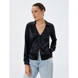 Koton Satin Shirt Classic V-Neck Long Sleeve with Buttons | Shoptok.si