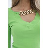 Kesi Dress with a gold chain green neon | shoptok.hr