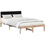  Okvir kreveta Smeđa i crna 120 x 200 cm Masivna borovina | shoptok.hr
